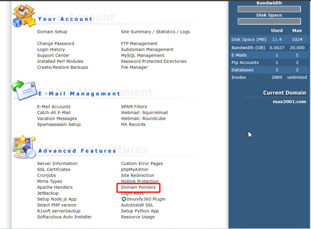 Hướng dẫn parked domain trên DirectAdmin