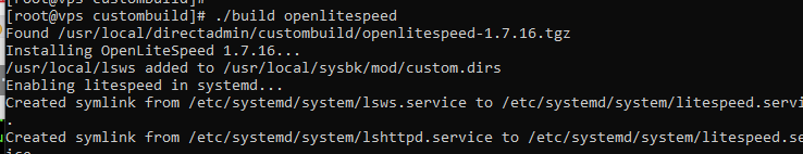 cài đặt OpenLiteSpeed Direct Admin