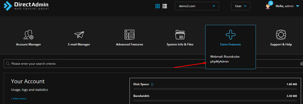 Restore Database trên Direct Admin