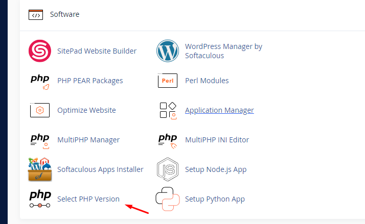 Chọn PHP Version