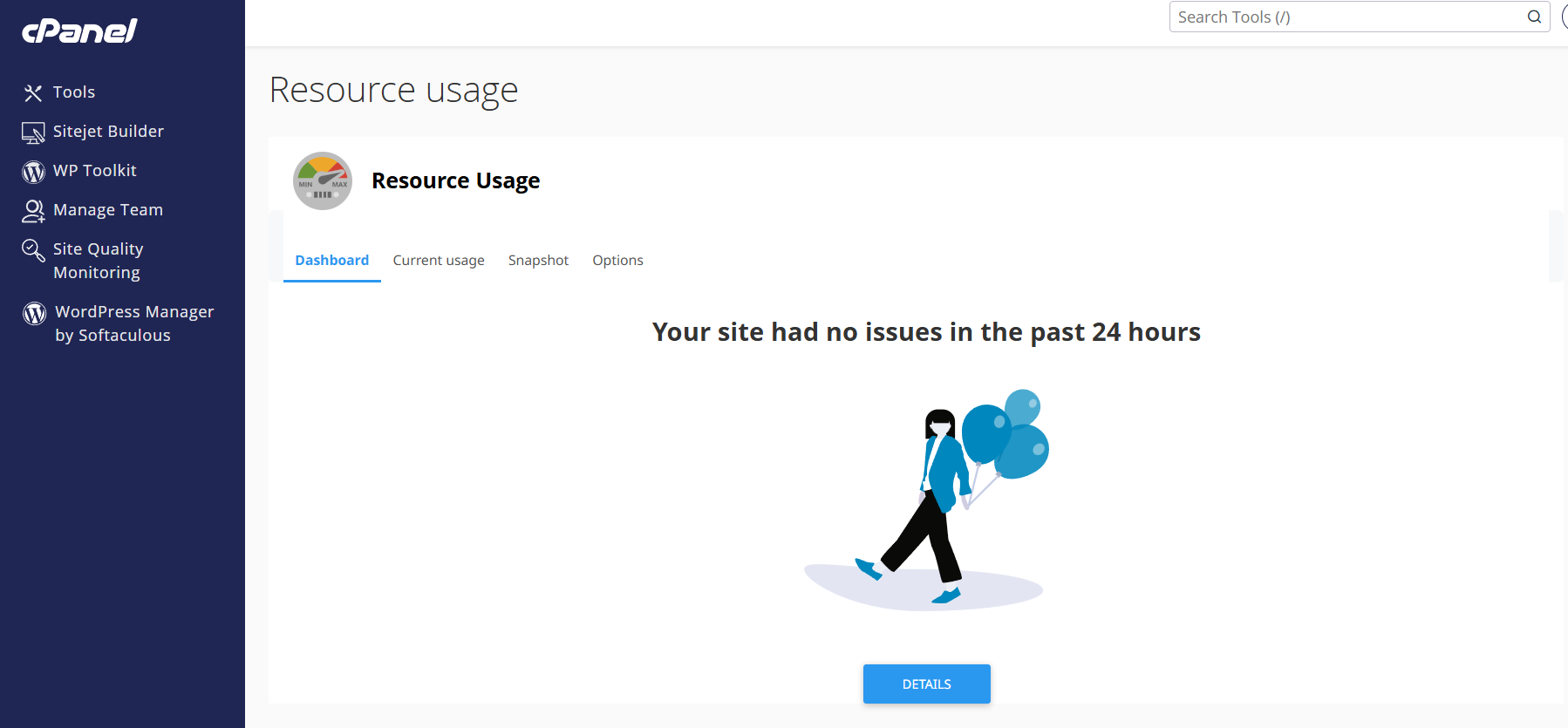 Giao diện Resource Usage