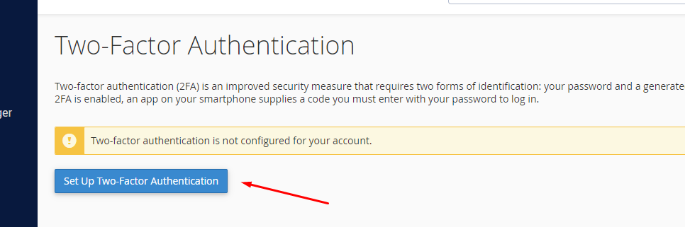 Nhấn vào Set Up Two-Factor Authentication.