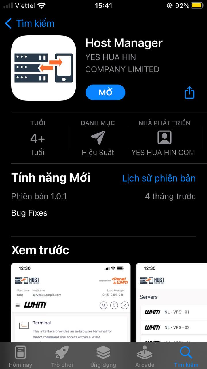 Tải ứng dụng Host Manager trên iPhone