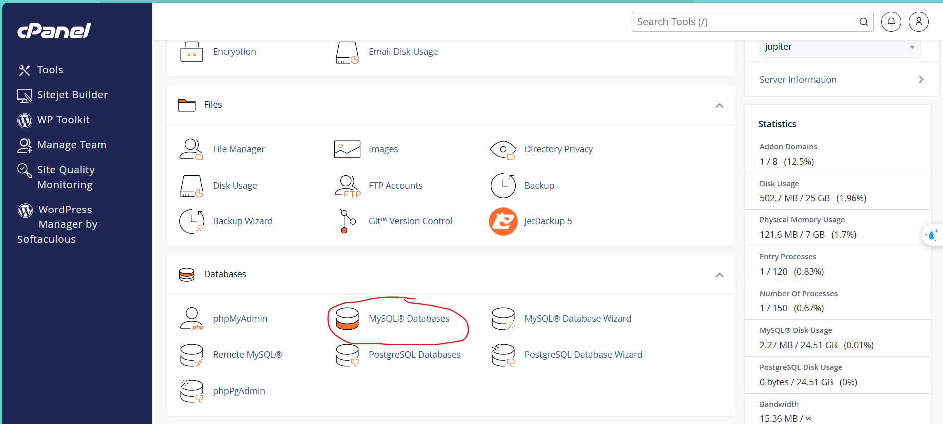 tro-lai-cPanel-chon-MySQL-Databases